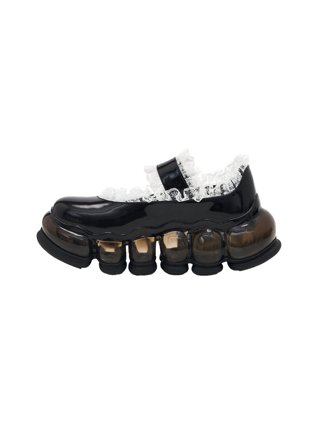 Lace Chunky Mary Jane Color Strap Shoes-Black - PSYLOS 1, Lace Chunky Mary Jane Color Strap Shoes-Black, Mary Jane shoes, MIKIOSAKABE, PSYLOS 1
